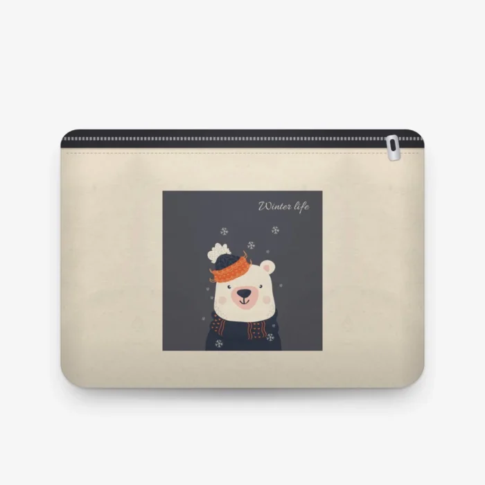 Winter Polar Bear Pouch, front view