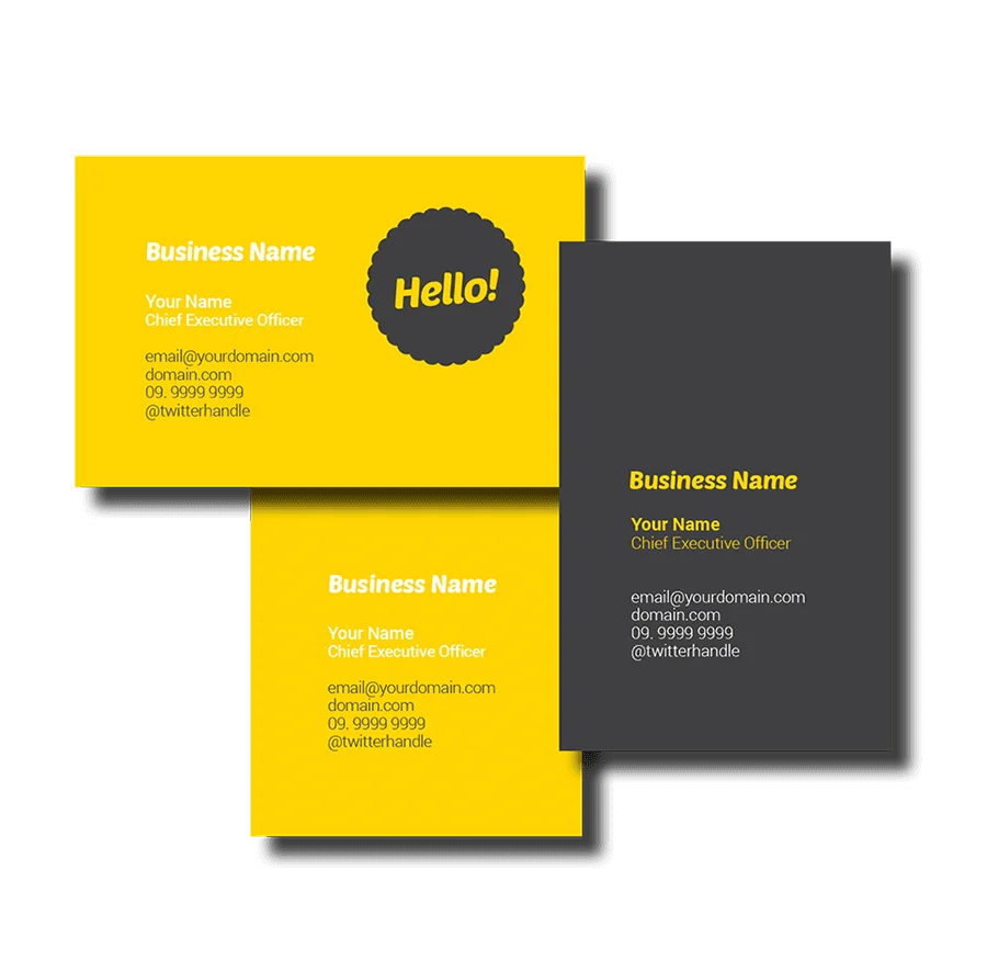 Bold Yellow Business Cards