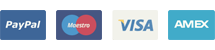 Accepted payment methods: PayPal, Maestro, Visa, American Express