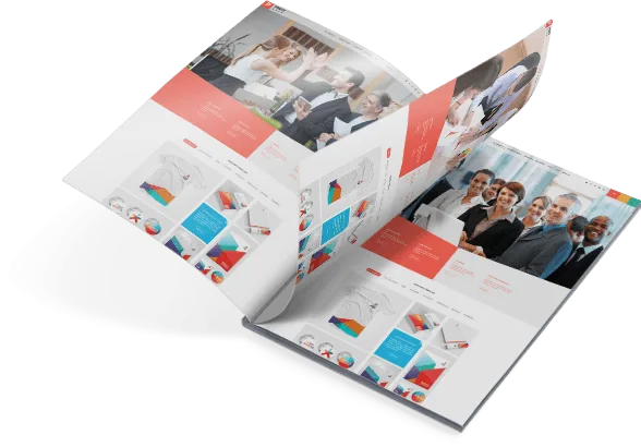 An open printed brochure
