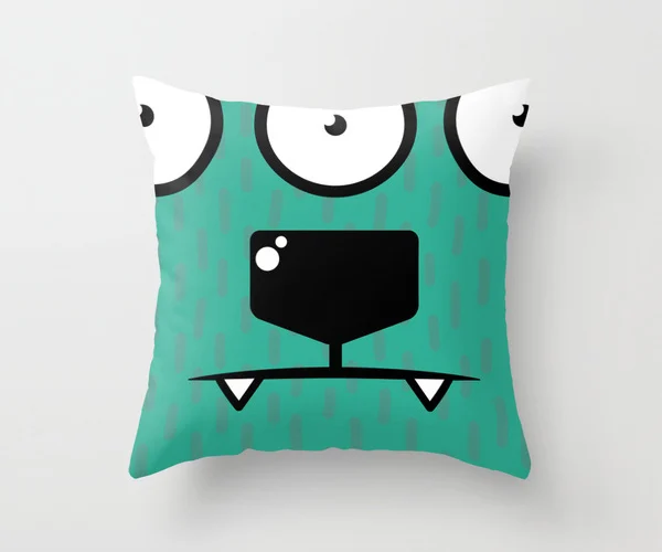 Teal Monster Kids Cushion