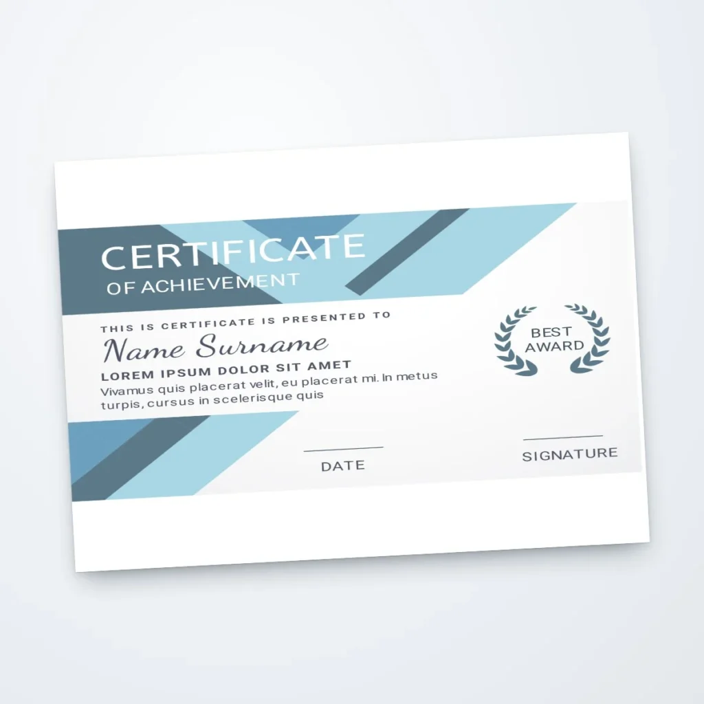 Certificates printed by PrintShop