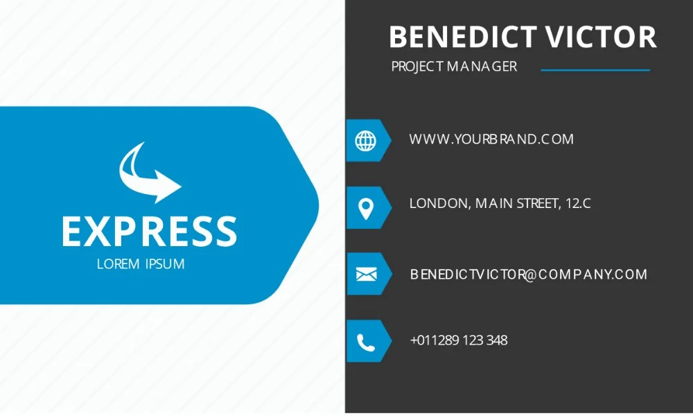 Standard Business Cards, back design template