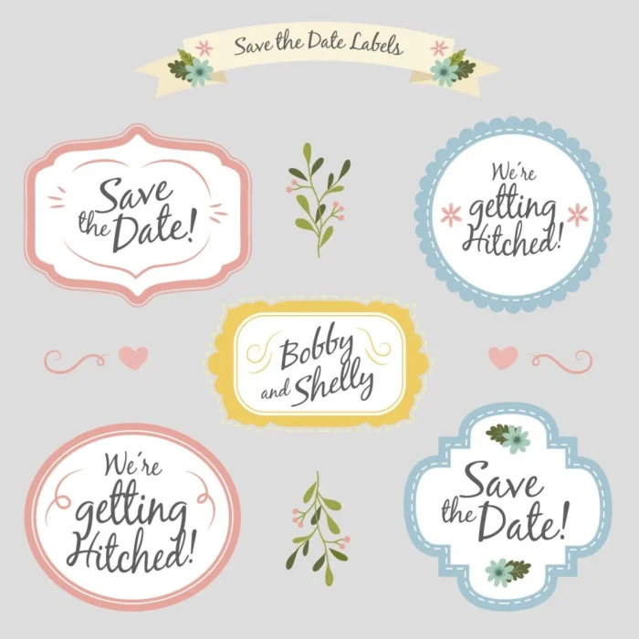 Printed labels in several shapes