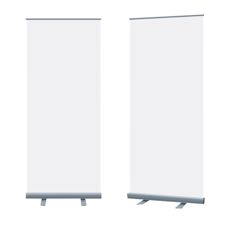 Two roll-up banner stands