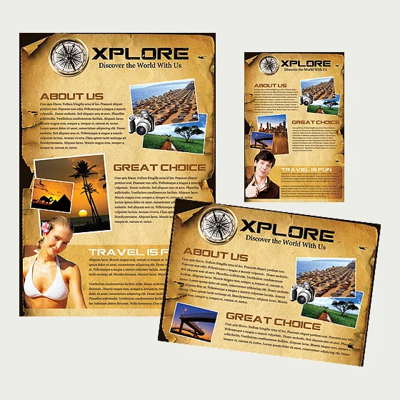 Printed travel agency flyers